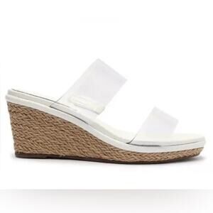 Schutz Arien Mid Wedge Jute Clear Vinyl Size 10